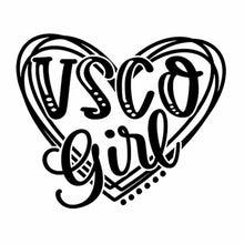 Load image into Gallery viewer, VSCO Girl Heart Decal Sticker for Walls, car, Computer and Locker. for Girls who Like scrunchies, Water Bottles, Turtles, Metal Straws, Tea and sksksk 5.2" x 4.3"