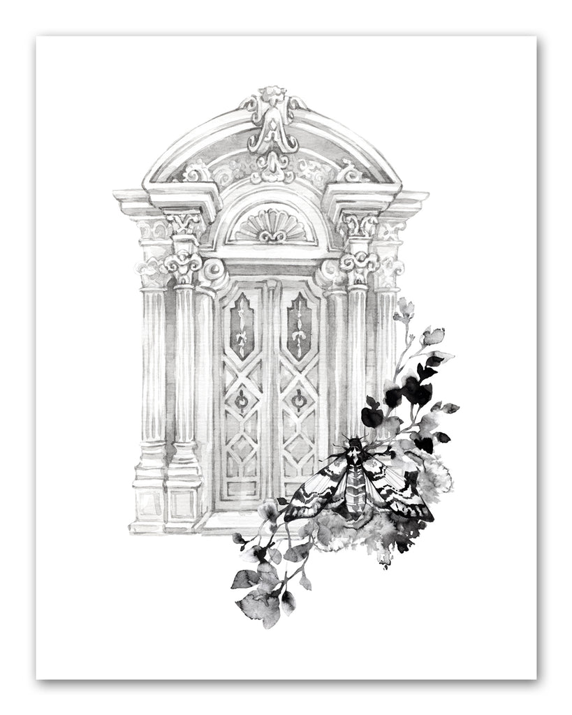 Architecture Pencil Sketch Design Wall Art Prints Set - Ideal Gift For Family Room Kitchen Play Room Wall Décor Birthday Wedding Anniversary | Set of 4 - Unframed- 8x10 Photos