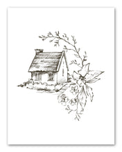 Load image into Gallery viewer, Pencil Sketch House Windmill Design Wall Art Prints Set - Ideal Gift For Family Room Kitchen Play Room Wall Décor Birthday Wedding Anniversary | Set of 4 - Unframed- 8x10 Photos