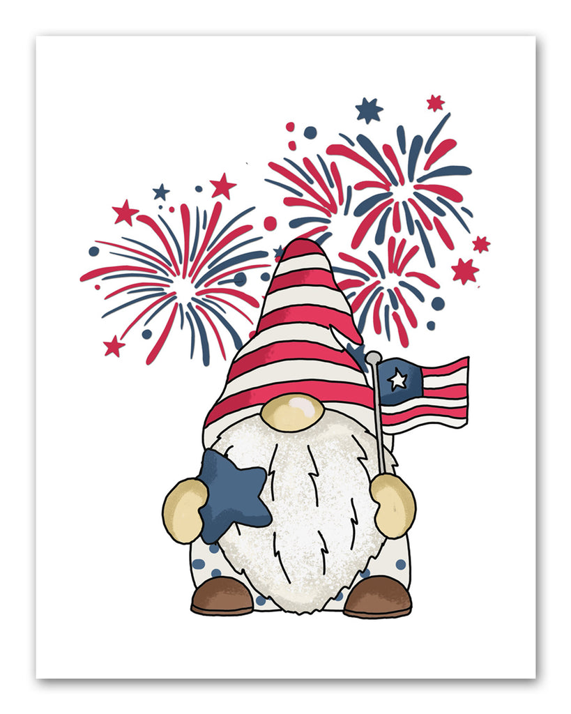 American Patriotic Gnome Independence Day 4th Of July Wall Art Prints Set - Ideal Gift For Family Room Kitchen Play Room Wall Décor Birthday Wedding Anniversary | Set of 3 - Unframed- 8x10 Photos