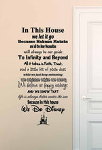 Load image into Gallery viewer, We Do Disney Wall Art. Large Wall Decal for Family Room, Kitchen or Play Room Wall Décor. USA Made Removable Vinyl Stickers and Gifts (Medium 16" x 36", Black)