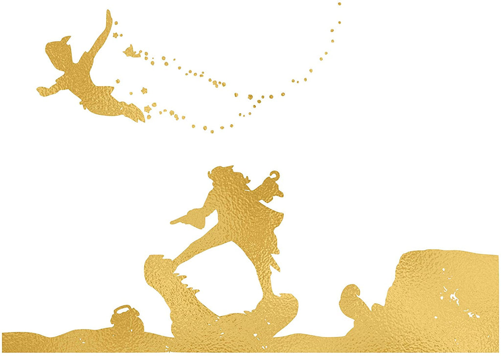 Gold Print Inspired by Peter Pan and Captain Hook - Gold Poster Print Photo Quality - Made in USA - Home Art Print -Frame not Included (8x10, Peter Hook Croc)