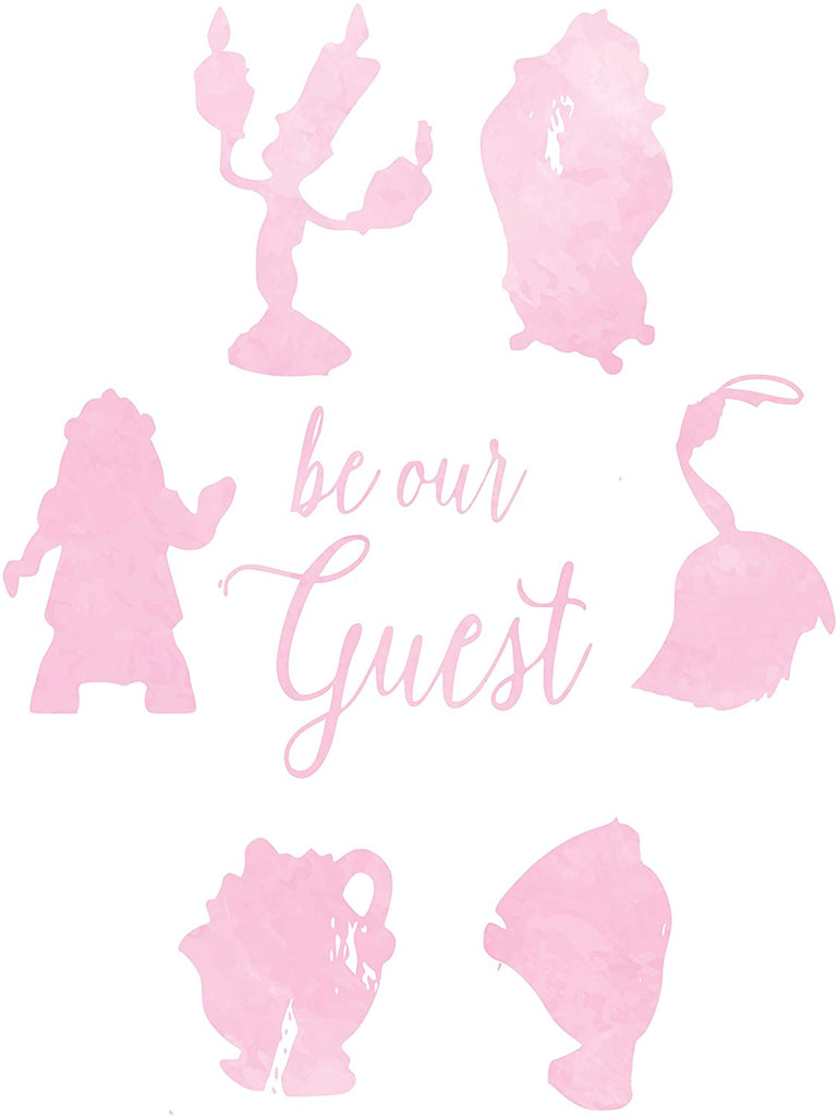 Set of 3 Pink Watercolor Prints Inspired by Beauty and The Beast - Made in USA - Disney Inspired - Home Art Print -Frame not Included (8x10, Pink Set 1)