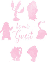 Load image into Gallery viewer, Set of 3 Pink Watercolor Prints Inspired by Beauty and The Beast - Made in USA - Disney Inspired - Home Art Print -Frame not Included (8x10, Pink Set 1)