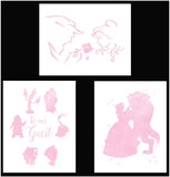 Set of 3 Pink Watercolor Prints Inspired by Beauty and The Beast - Made in USA - Disney Inspired - Home Art Print -Frame not Included (8x10, Pink Set 1)