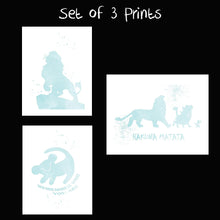 Load image into Gallery viewer, Lion King and Disney Inspired Set of 3 Poster Print Photo Quality - Nursery and Home Decor Made in USA - Frame not Included (8x10, Pink Set 3)