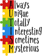Load image into Gallery viewer, Autism - Always Unique Totally Interesting Sometimes Mysterious - Autism Poster Prints Autism Awareness Home Decor Autistic Spectrum (8x10, Always Unique)