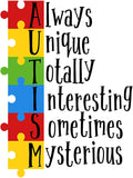 Autism - Always Unique Totally Interesting Sometimes Mysterious - Autism Poster Prints Autism Awareness Home Decor Autistic Spectrum (8x10, Always Unique)