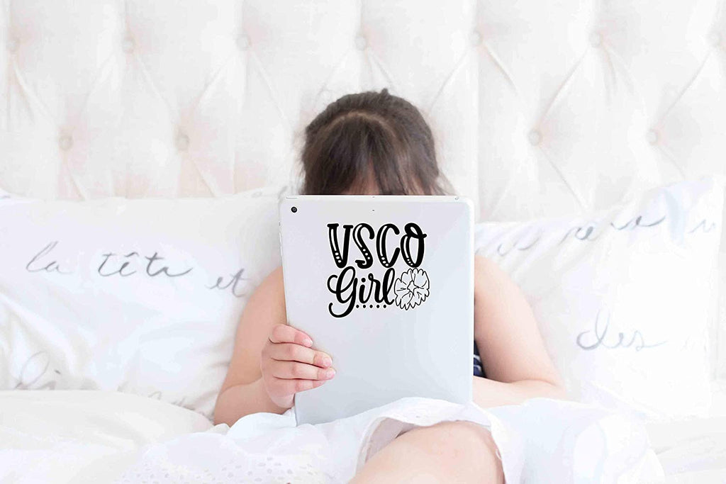 VSCO Girl Scrunchie Decal Sticker for Walls, car, Computer Skin and Locker. for Girls who Like scrunchies, Water Bottles, Turtles, Metal Straws, Tea and sksksk 5.2" x 4.8"