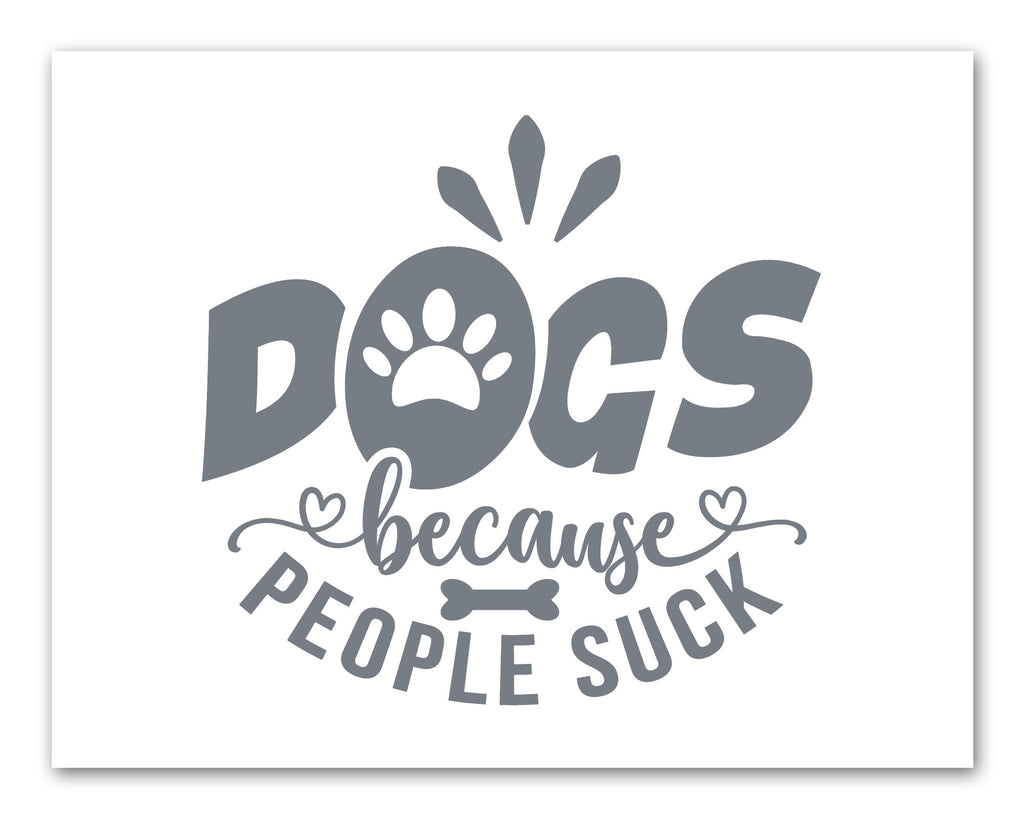 Gray Funny Dog Quotes Wall Art Prints Set - Ideal Gift For Family Room Kitchen Play Room Wall Décor Birthday Wedding Anniversary | Set of 4 - Unframed- 8x10 Photos