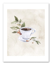 Load image into Gallery viewer, Coffee & Seed Foliage Kitchen Wall Art Prints Set - Ideal Gift For Family Room Kitchen Play Room Wall Décor Birthday Wedding Anniversary | Set of 4 - Unframed- 8x10 Photos
