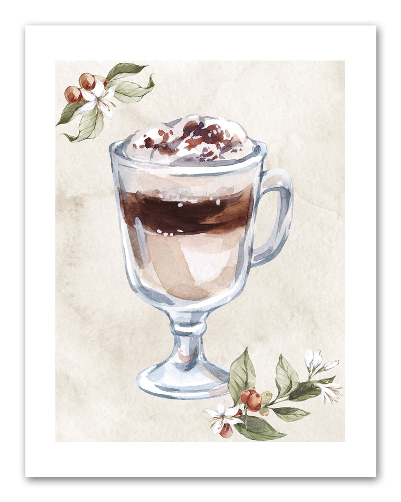 Cold Coffee Drink With Seed Foliage Kitchen Wall Art Prints Set - Ideal Gift For Family Room Kitchen Play Room Wall Décor Birthday Wedding Anniversary | Set of 3 - Unframed- 8x10 Photos