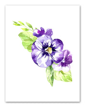 Load image into Gallery viewer, Purple Violin Books Flower Wall Art Prints Set - Home Decor For Kids, Child, Children, Baby or Toddlers Room - Gift for Newborn Baby Shower | Set of 3 - Unframed- 8x10 Photos
