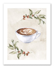 Load image into Gallery viewer, Dispossible Marble Coffee Cups With Seed Foliage Print Kitchen Wall Art Prints Set - Gift For Family Room Kitchen Play Room Wall Décor Birthday Wedding Anniversary | Set of 4 - Unframed- 8x10 Photos