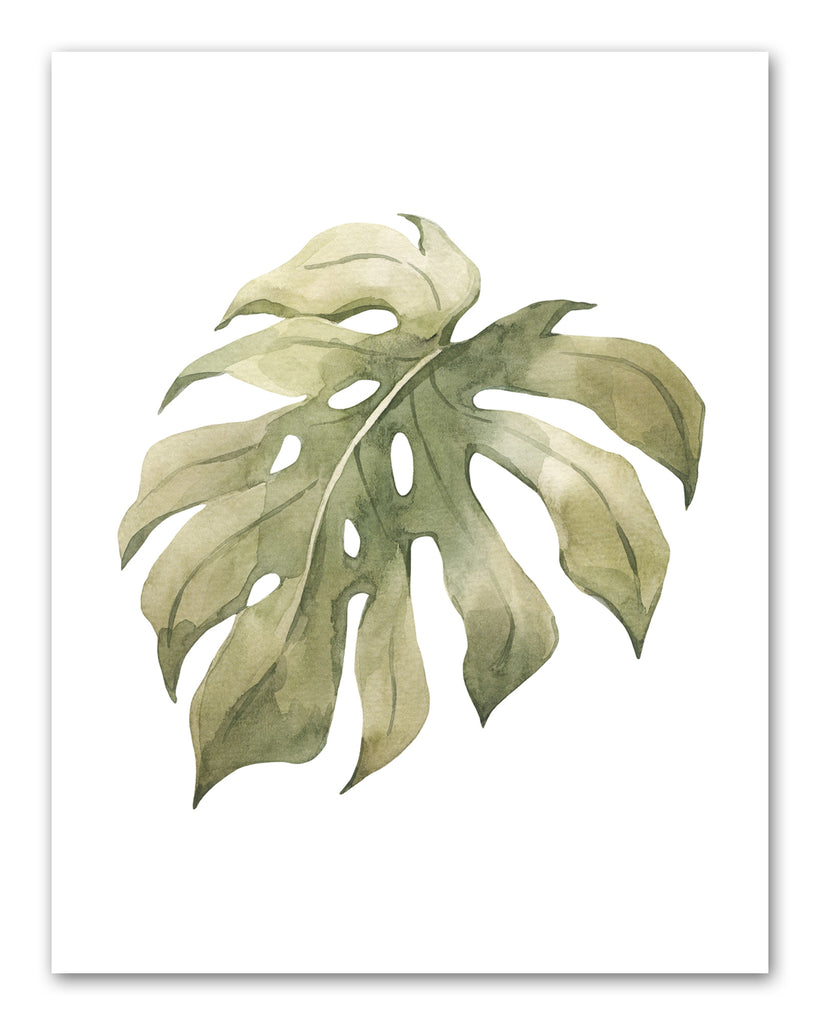 Green Leaves & Foliage Botanical Plants Wall Art Prints Set - Ideal Gift For Family Room Kitchen Play Room Wall Décor Birthday Wedding Anniversary | Set of 4 - Unframed- 8x10 Photos