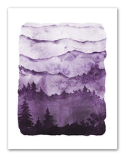 Load image into Gallery viewer, Snowy Purple Forest Wall Art Prints Set - Ideal Gift For Family Room Kitchen Play Room Wall Décor Birthday Wedding Anniversary | Set of 4 - Unframed- 8x10 Photos