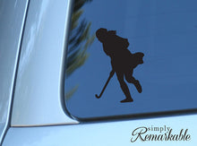 Load image into Gallery viewer, Vinyl Decal Sticker for Computer Wall Car Mac MacBook and More Sports Sticker Field Hockey Decal - Size 7 x 4.5 inches