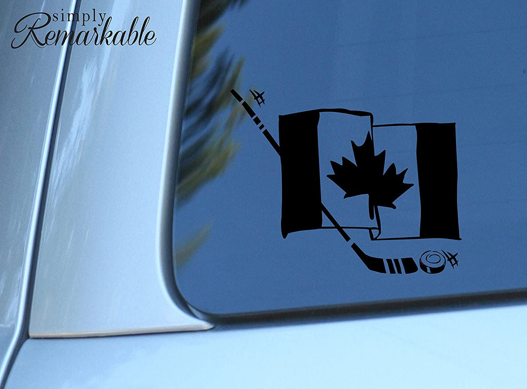 Vinyl Decal Sticker for Computer Wall Car Mac MacBook and More- Canada Canadian Hockey Flag - 5.2 x 4.4 inches