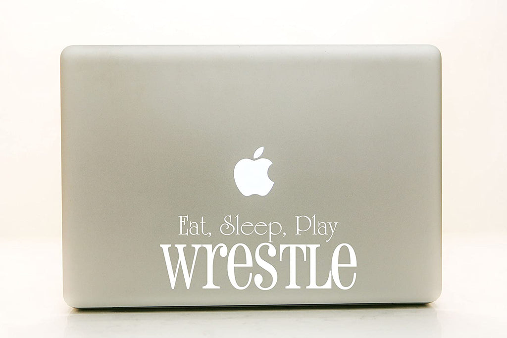 Vinyl Decal Sticker for Computer Wall Car Mac Macbook and More - Eat, Sleep, Play Wrestle