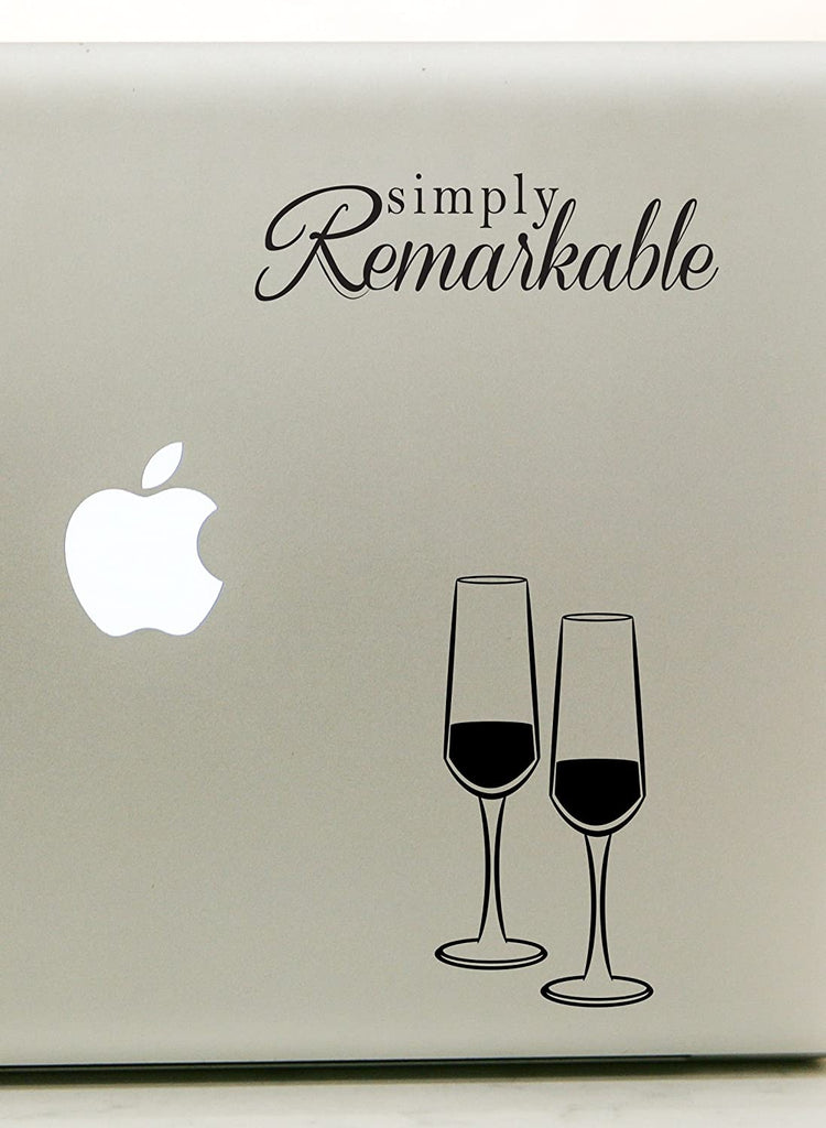 Vinyl Decal Sticker for Computer Wall Car Mac MacBook and More - Wineglasses - 5.2 x 2.6 inches