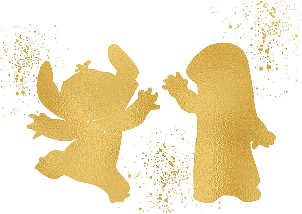 Lilo and Stitch - Ohana Means Family - Gold Print Inspired by Lilo and Stitch - Poster Print Photo Quality - Made in USA - Disney Inspired - Home Art Print -Frame not included (8x10, LSDance)