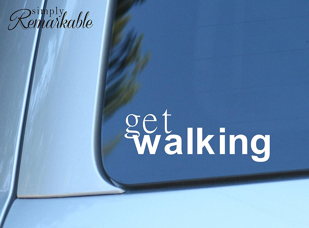 Vinyl Decal Sticker for Computer Wall Car Mac MacBook and More - Get Walking - 8 x 2.9 inches