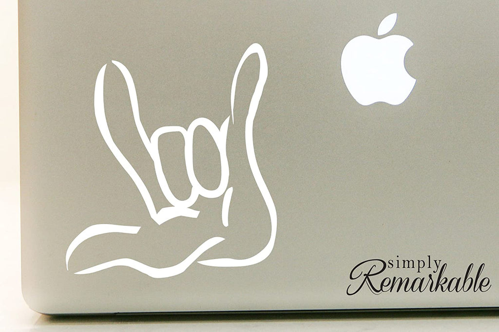 Vinyl Decal Sticker for Computer Wall Car Mac Macbook and More Sign Language"I Love You"