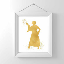 Load image into Gallery viewer, Gold Print - Princess Leia - Inspired by Star Wars - Gold Poster Print Photo Quality - Made in USA - Home Art Print -Frame not Included (8x10, Princess Leia)