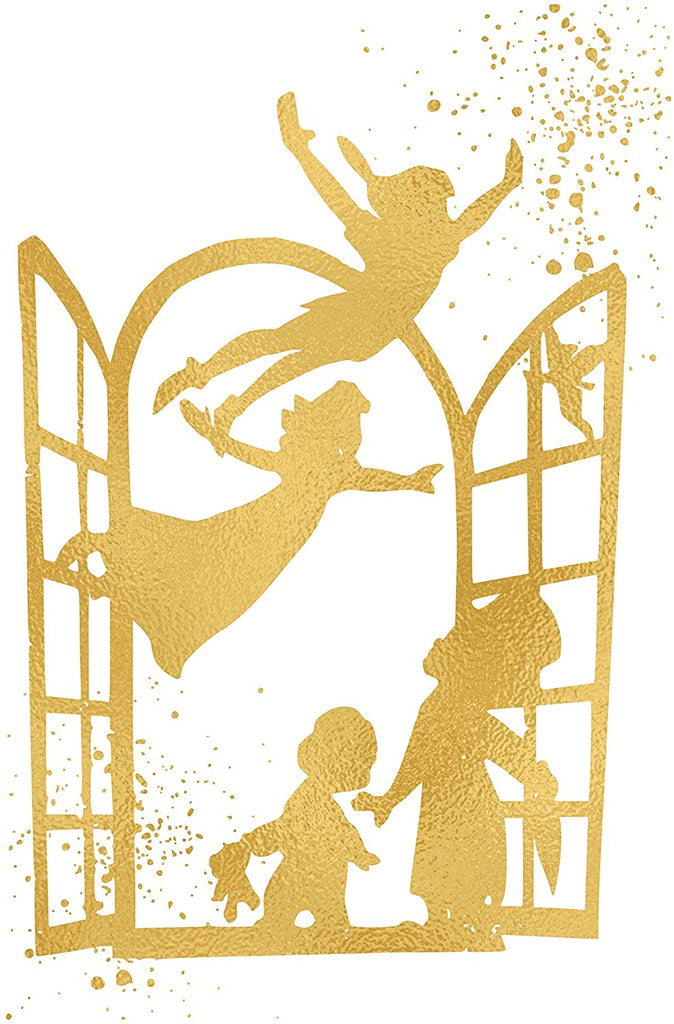 Gold Print Inspired by Peter Pan - Gold Poster Print Photo Quality - Made in USA - Home Art Print -Frame not Included (8x10, Window)