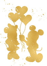 Load image into Gallery viewer, Gold Print Inspired by Mickey and Minnie Mouse Love and Friendship - Gold Poster Print Photo Quality - Made in USA - Disney Inspired - Home Art Print -Frame not included (11x14, 3 Pack)