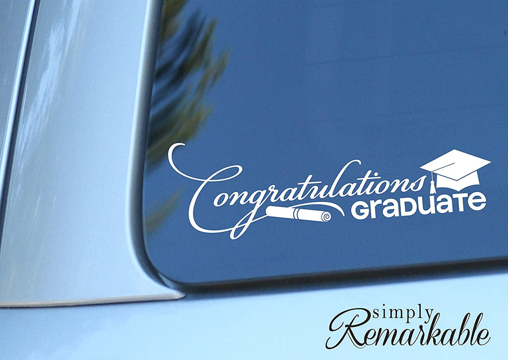 Vinyl Decal Sticker for Computer Wall Car Mac MacBook and More - Congratulations Graduate 7" x 2.2"