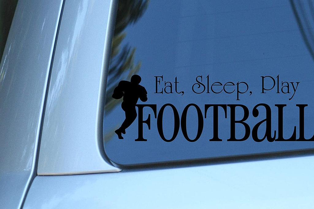 Vinyl Decal Sticker for Computer Wall Car Mac MacBook and More - Eat, Sleep, Play Football