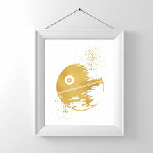 Load image into Gallery viewer, Gold Print - Death Star -Inspired by Star Wars - Gold Poster Print Photo Quality - Made in USA - Home Art Print -Frame not Included (8x10, Death Star)