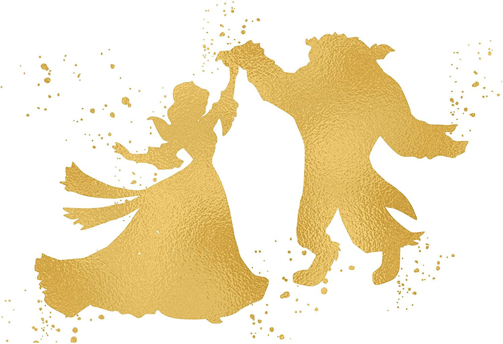 Set of 3 Gold Print Inspired by Beauty and The Beast - Made in USA - Disney Inspired - Home Art Print -Frame not Included (8x10, Gold Set 2)