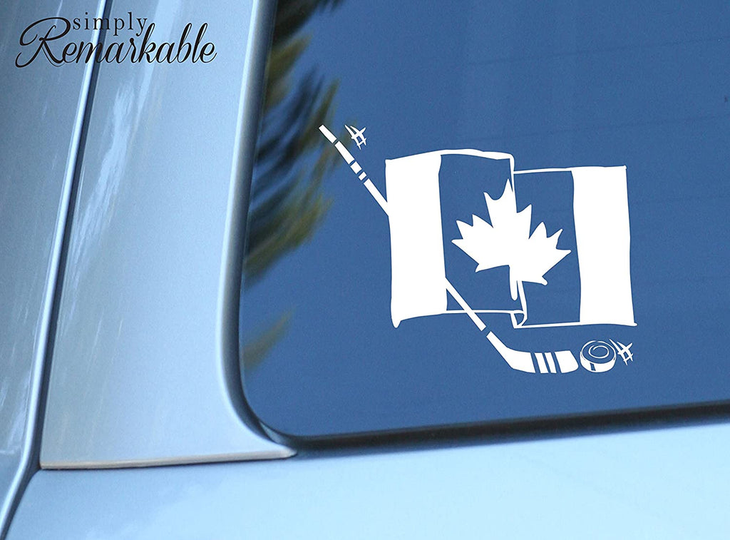 Vinyl Decal Sticker for Computer Wall Car Mac MacBook and More- Canada Canadian Hockey Flag - 5.2 x 4.4 inches