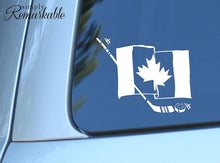 Load image into Gallery viewer, Vinyl Decal Sticker for Computer Wall Car Mac MacBook and More- Canada Canadian Hockey Flag - 5.2 x 4.4 inches