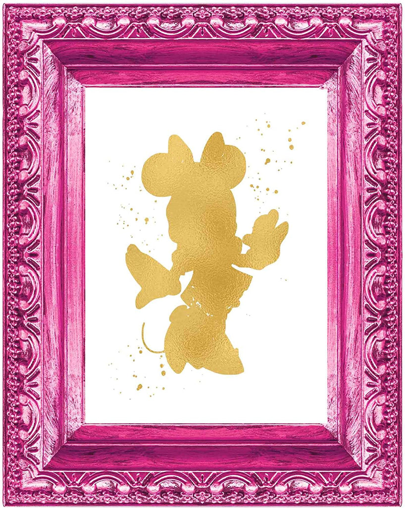 Minnie Mouse Inspired - Poster Print Photo Quality - Made in USA - Disney Inspired - Home Art Print - Frame not Included (11x14, Gold)