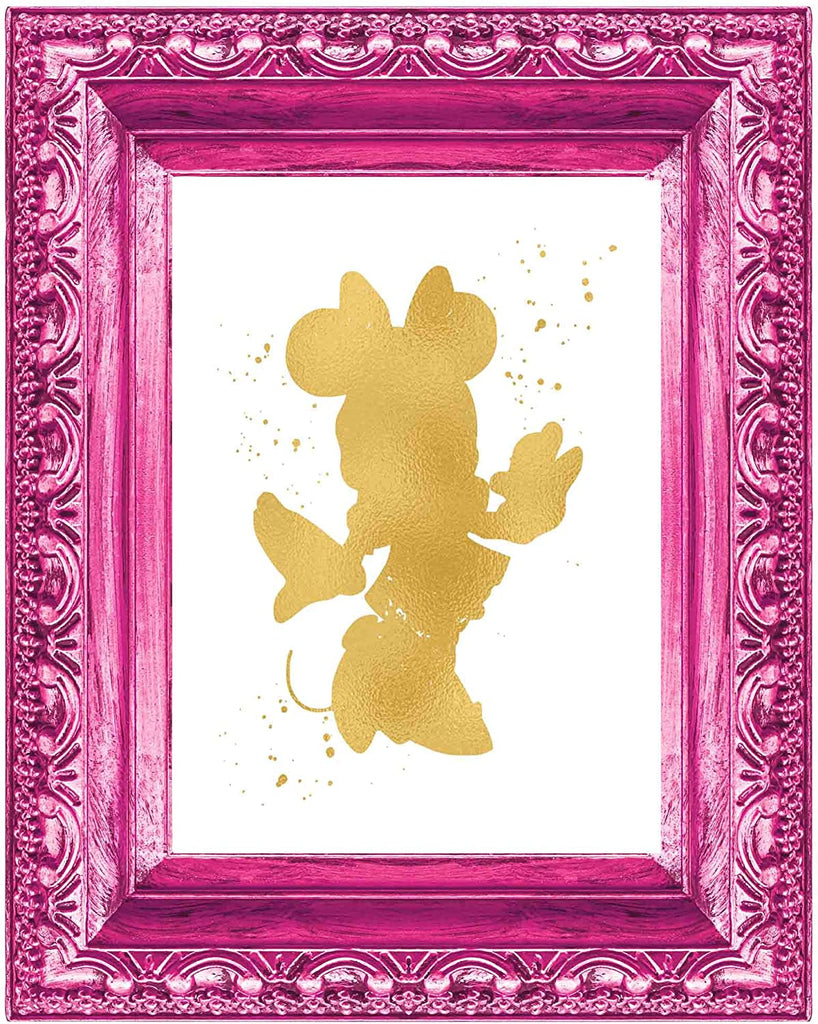 Minnie Mouse Inspired - Poster Print Photo Quality - Made in USA - Disney Inspired - Home Art Print - Frame not Included (8x10, Gold)