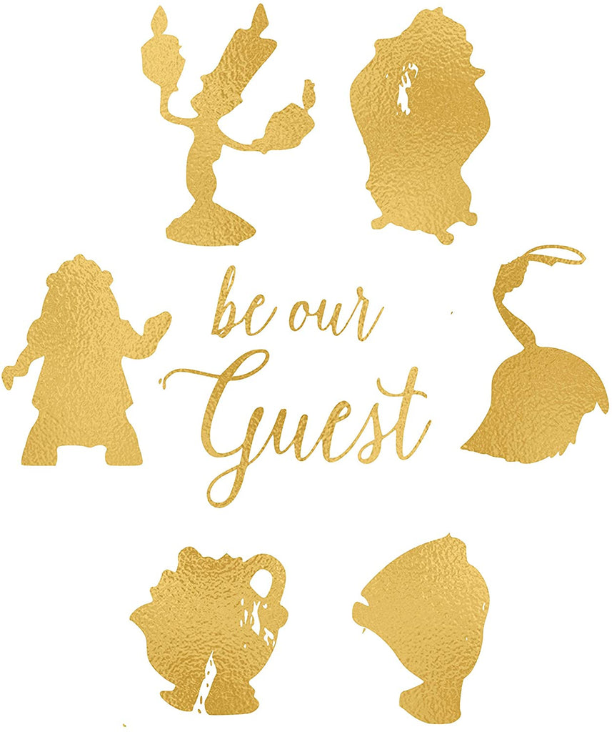 Set of 3 Gold Print Inspired by Beauty and The Beast - Made in USA - Disney Inspired - Home Art Print -Frame not Included (8x10, Gold Set 1)