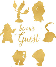 Load image into Gallery viewer, Set of 3 Gold Print Inspired by Beauty and The Beast - Made in USA - Disney Inspired - Home Art Print -Frame not Included (8x10, Gold Set 1)