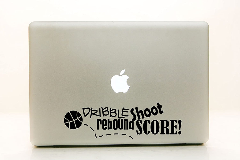 Vinyl Decal Sticker for Computer Wall Car Mac Macbook and More - Dribble Shoot Rebound Score - Basketball Decal