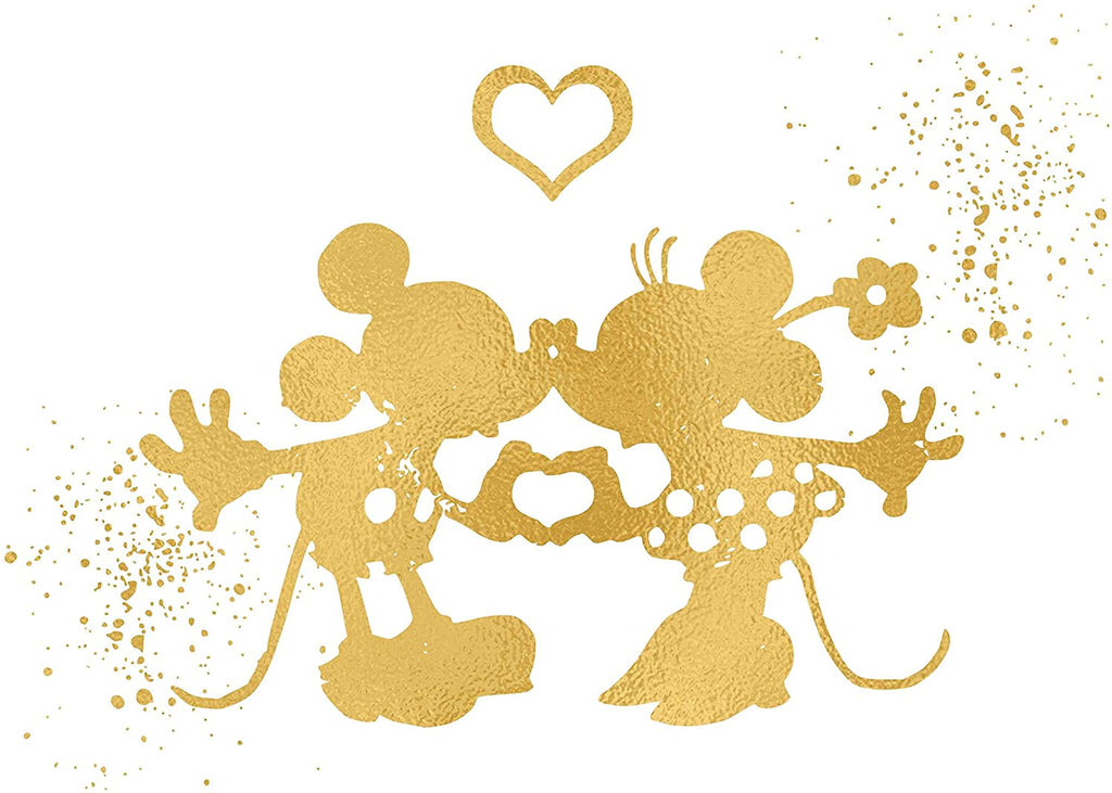 Inspired by Mickey and Minnie Mouse Love and Friendship - Poster Print Photo Quality - Made in USA - Disney Inspired - Home Art Print -Frame not Included (11x14, Gold)