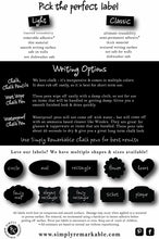 Load image into Gallery viewer, Reusable Chalk Labels - 22 Plaque Shape Chalkboard Stickers in 3 Sizes Wipe Clean and Reuse Organizing, Decorating, Crafts, Personalized Hostess Gifts, Wedding and Party Favors