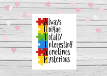 Load image into Gallery viewer, Someone with Autism Has Taught Me Love Needs No Words - Autism Poster Prints Autism Awareness Home Decor Autistic Spectrum (8x10, No Words)