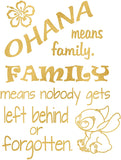 Lilo and Stitch - Ohana Means Family - Gold Print Inspired by Lilo and Stitch - Poster Print Photo Quality - Made in USA - Disney Inspired - Home Art Print -Frame not included (11x14, LSDance)