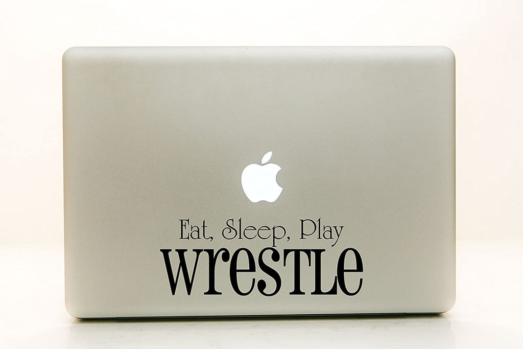 Vinyl Decal Sticker for Computer Wall Car Mac Macbook and More - Eat, Sleep, Play Wrestle