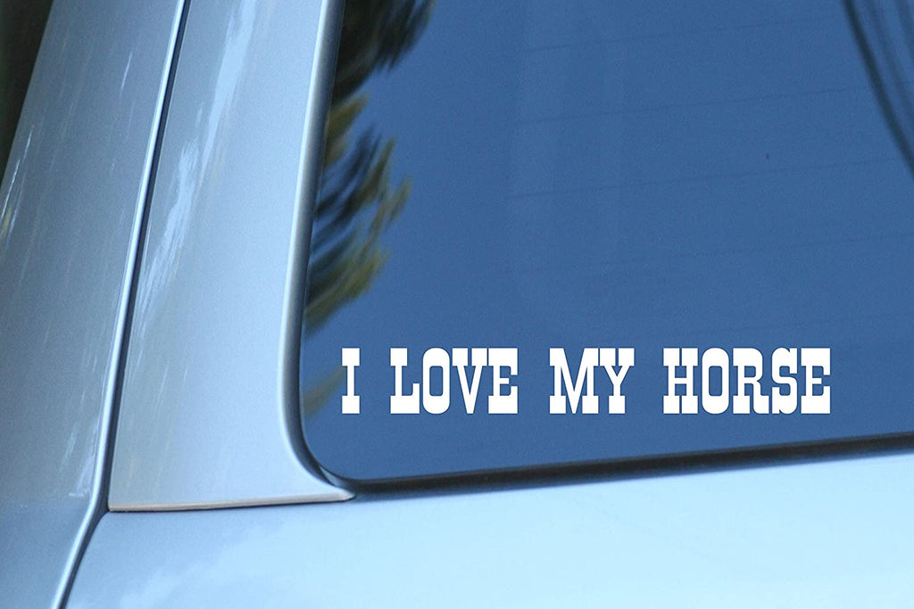 Vinyl Decal Sticker for Computer Wall Car Mac Macbook and More - I Love My Horse