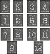Load image into Gallery viewer, First Day of School Print, Complete Set of 14 Reusable Chalkboard Photo Prop for Kids Back to School Sign for Photos, Frame Not Included (8x10, Complete Set - 1)