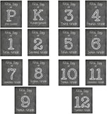 First Day of School Print, Complete Set of 14 Reusable Chalkboard Photo Prop for Kids Back to School Sign for Photos, Frame Not Included (8x10, Complete Set - 1)