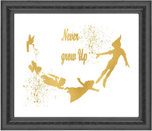 Load image into Gallery viewer, Gold Print Inspired by Tinkerbell and Peter Pan - Gold Poster Print Photo Quality - Made in USA - Home Art Print -Frame not Included (11x14, Tinkerbell Stars)